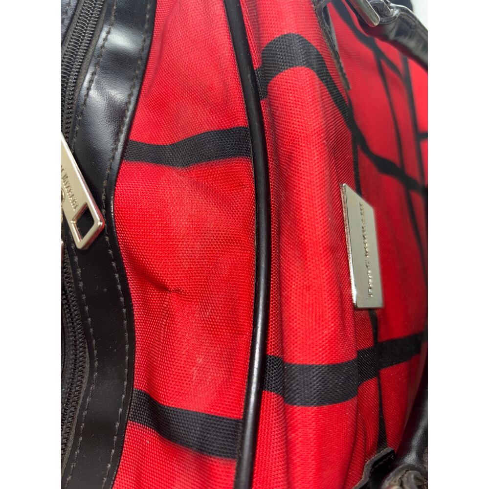 Isaac Mizrahi Hamilton Tote Red Black with Silver Hardware - Picture 12 of 13